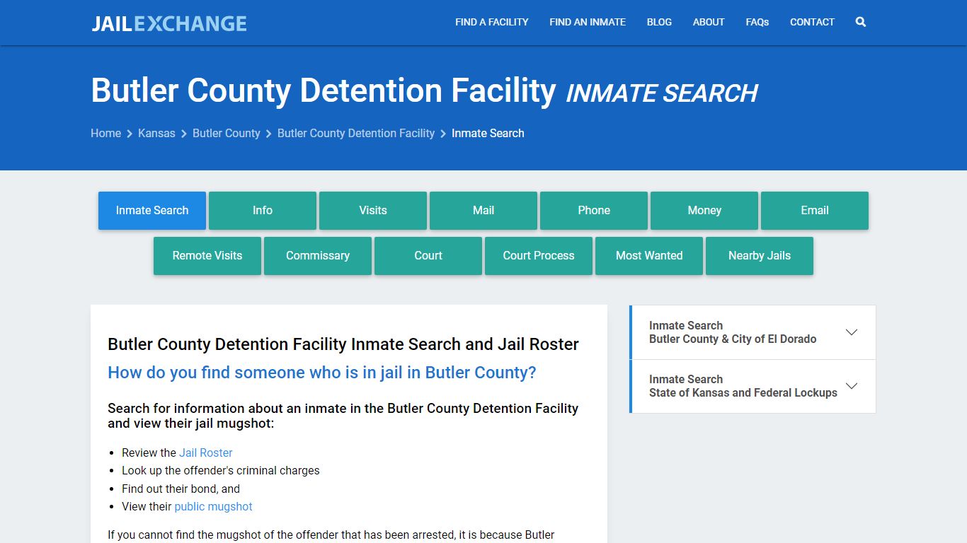 Butler County Detention Facility Inmate Search - Jail Exchange